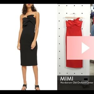 TopShop Bow Top Fitted Red Dress